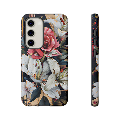 Elegant Floral Design For Phone Case with Red Rose & White Lily Pattern - [HaveITcased]