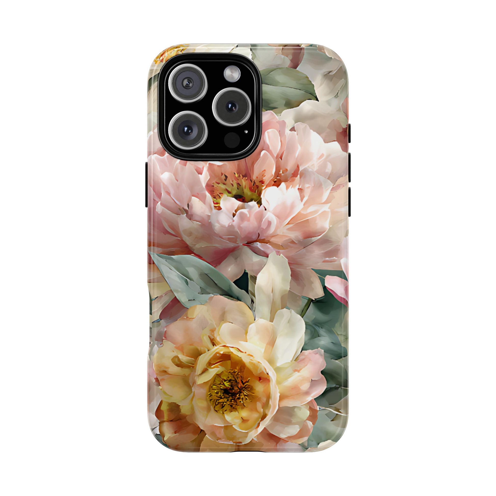 Peony Blossom Floral Phone Tough Case for iPhone, Samsung – Elegant Protective Cover with Pastel Flower - [HaveITcased]