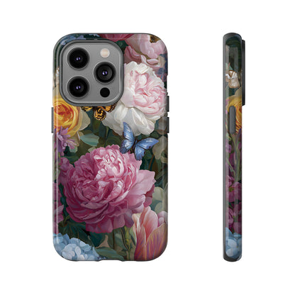 Vintage Peony & Butterfly Tough Floral Phone Case – Protective Slim Cover - [HaveITcased]