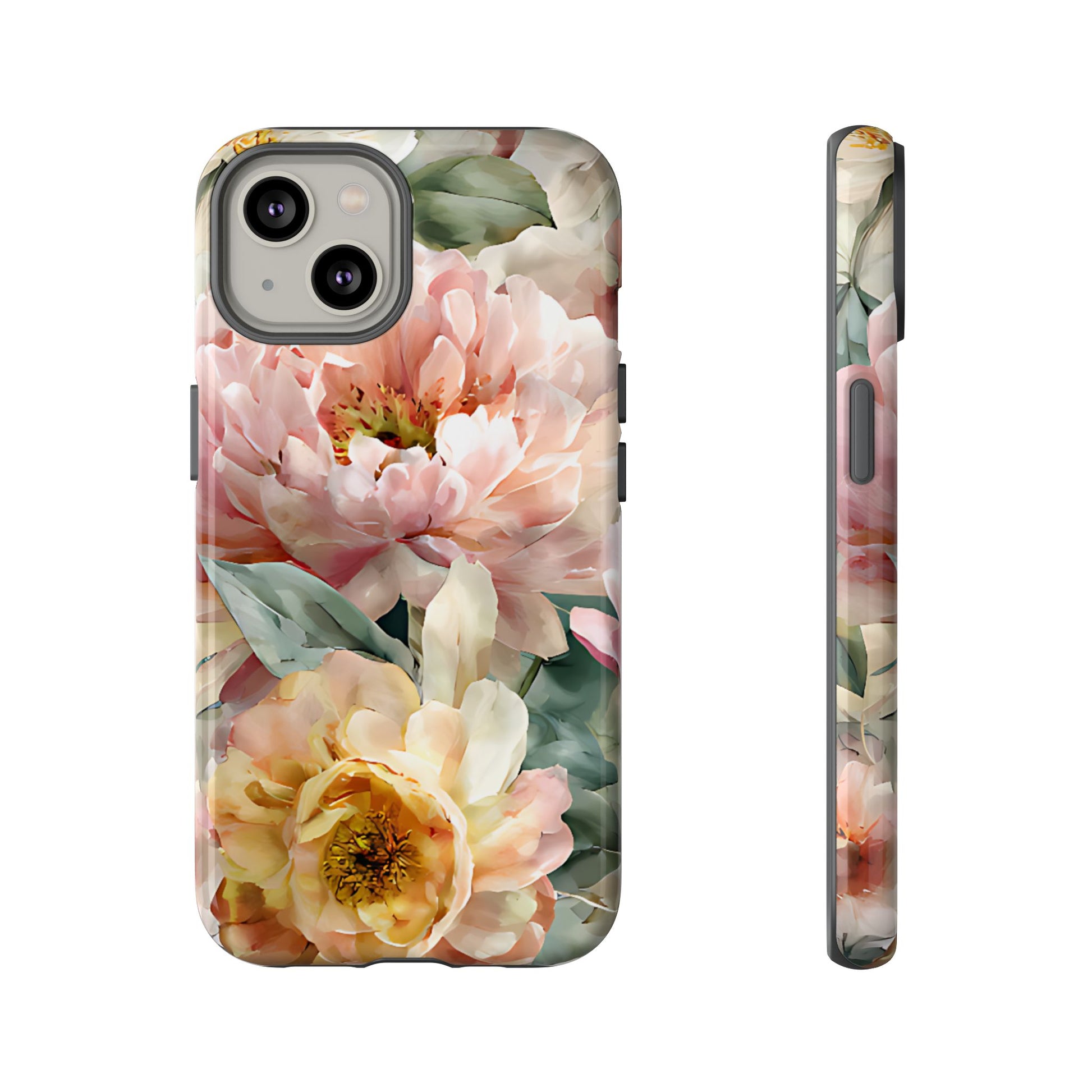 Peony Blossom Floral Phone Tough Case for iPhone, Samsung – Elegant Protective Cover with Pastel Flower - [HaveITcased]