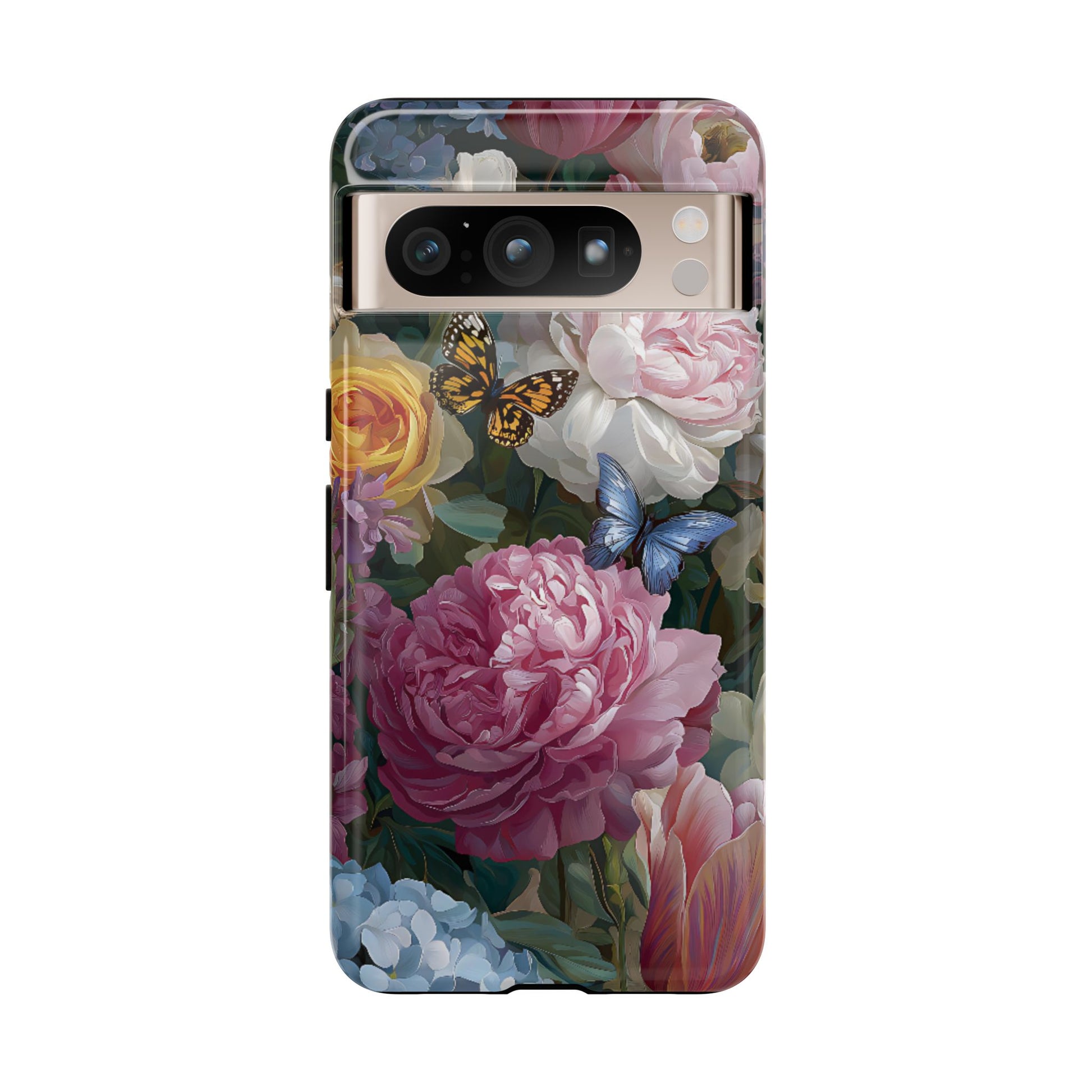 Vintage Peony & Butterfly Tough Floral Phone Case – Protective Slim Cover - [HaveITcased]