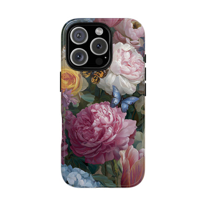 Vintage Peony & Butterfly Tough Floral Phone Case – Protective Slim Cover - [HaveITcased]