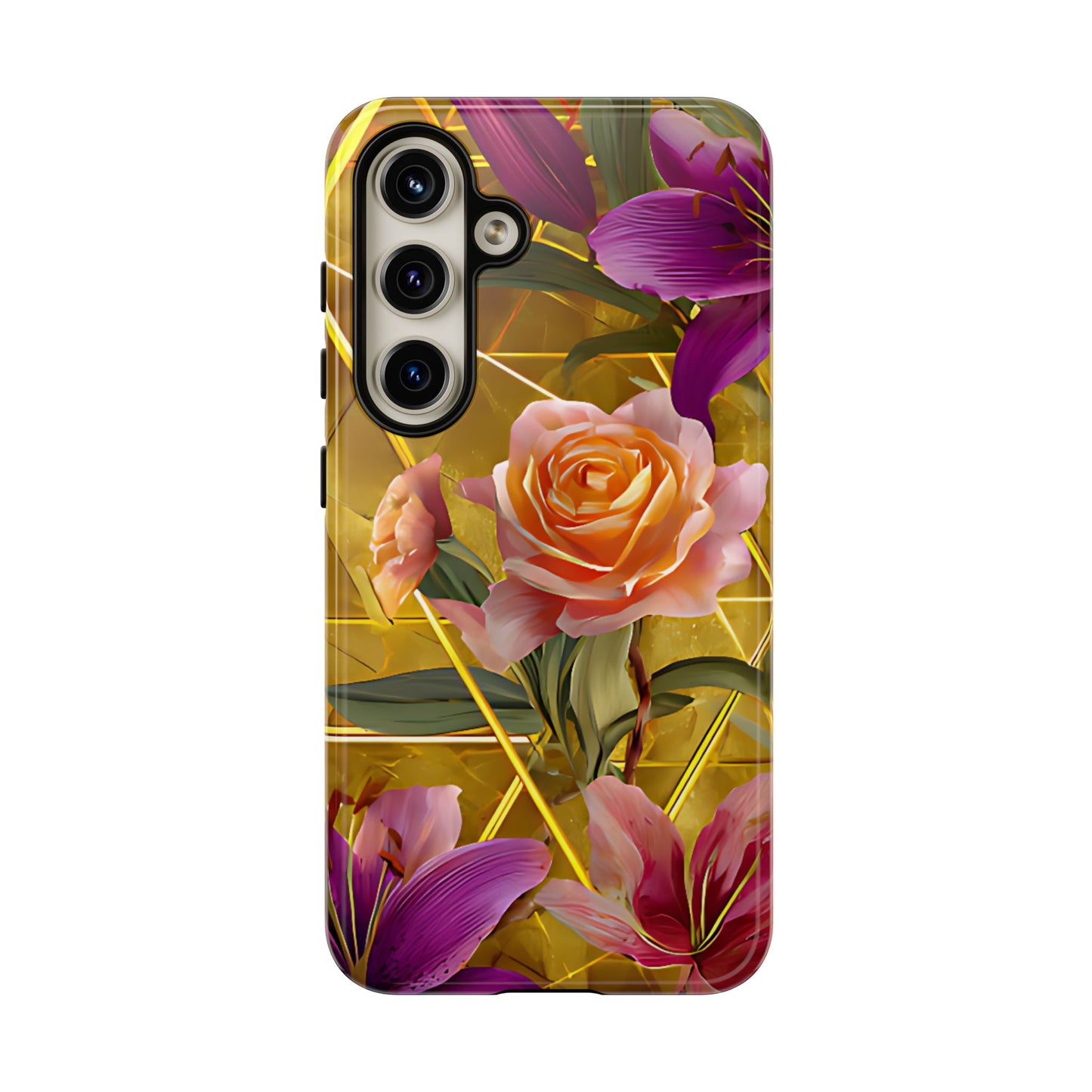Golden Bloom Elegance Tough Floral Case - [HaveITcased]