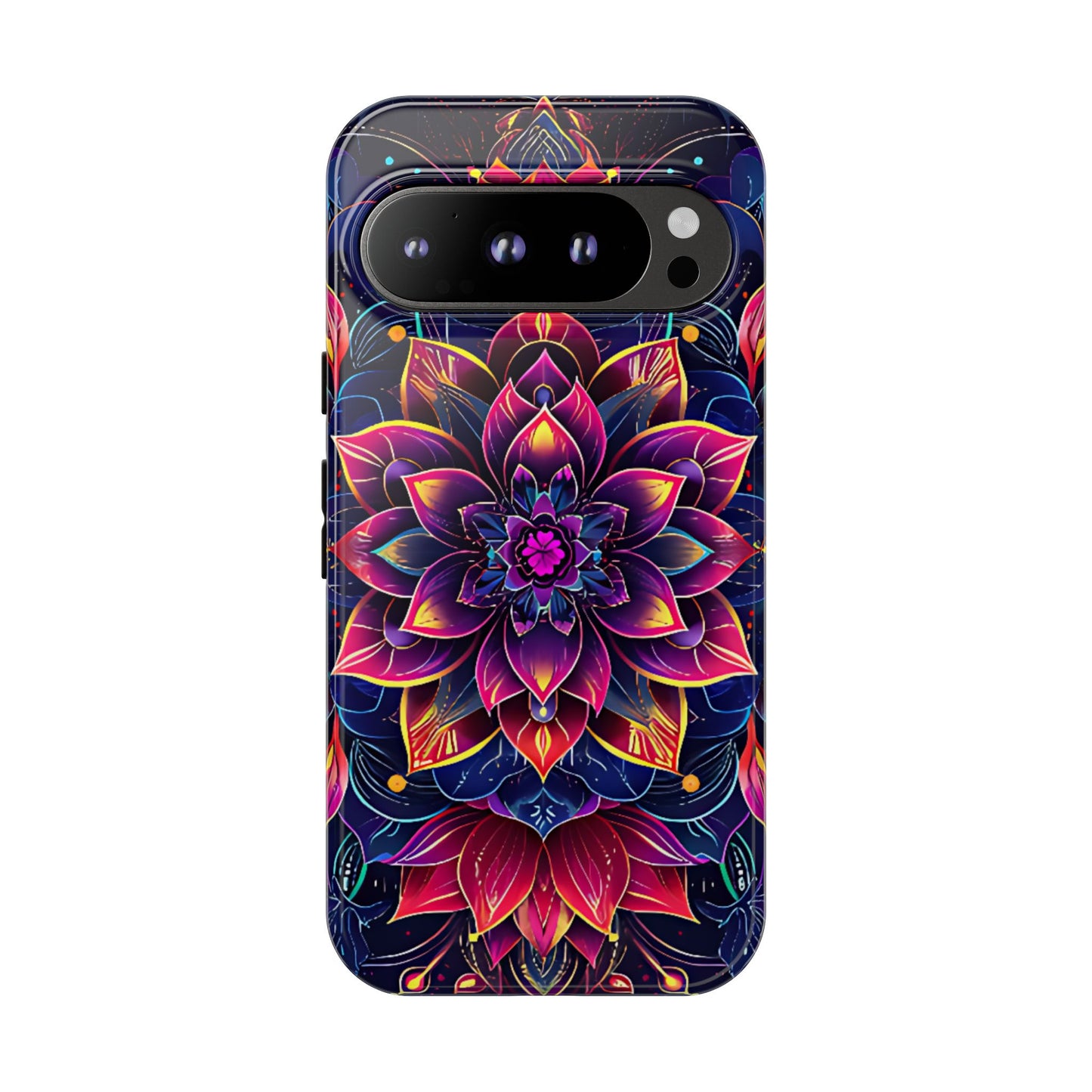 Luminous Lotus Bloom Floral Mandala Pattern Tough Phone Case Cover - [HaveITcased]