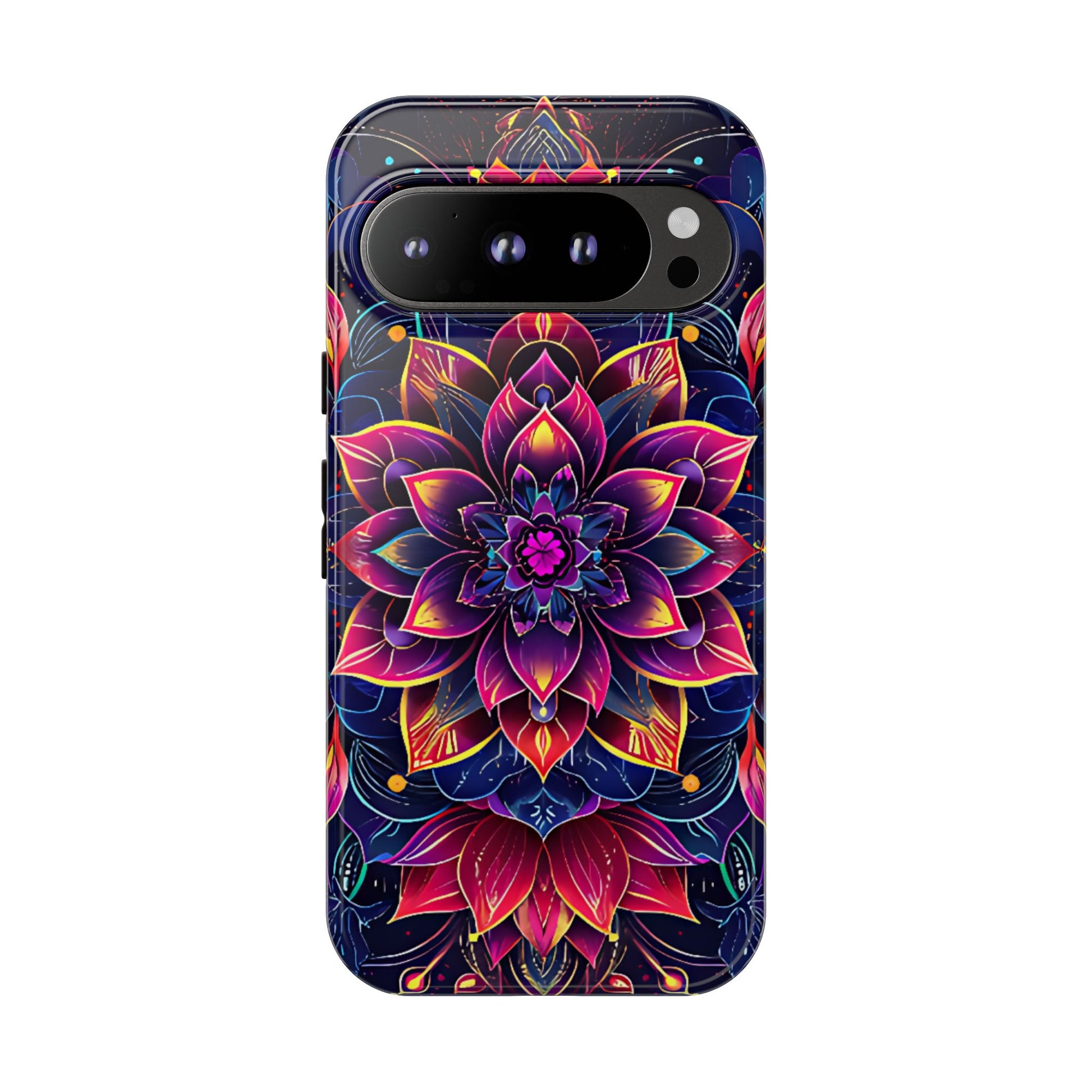 Luminous Lotus Bloom Floral Mandala Pattern Tough Phone Case Cover - [HaveITcased]