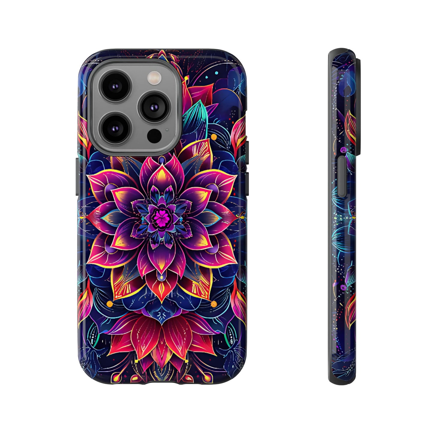 Luminous Lotus Bloom Floral Mandala Pattern Tough Phone Case Cover - [HaveITcased]