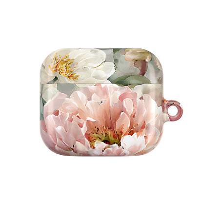 Peony Blossom Floral AirPod Case – Elegant Protective Cover with Pastel Flower - [HaveITcased]