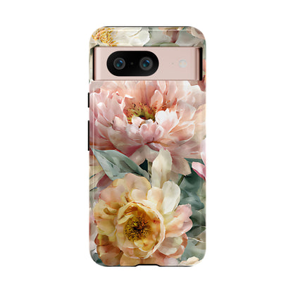 Peony Blossom Floral Phone Tough Case for iPhone, Samsung – Elegant Protective Cover with Pastel Flower - [HaveITcased]