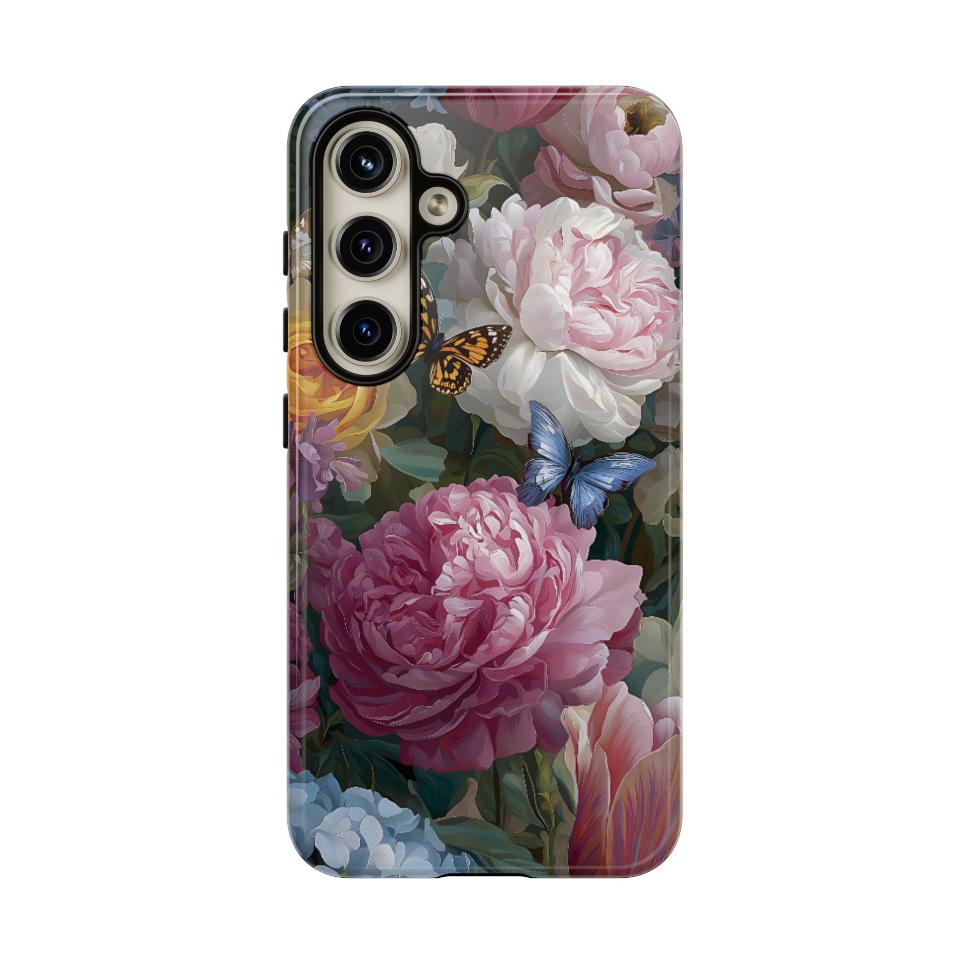 Vintage Peony & Butterfly Tough Floral Phone Case – Protective Slim Cover - [HaveITcased]