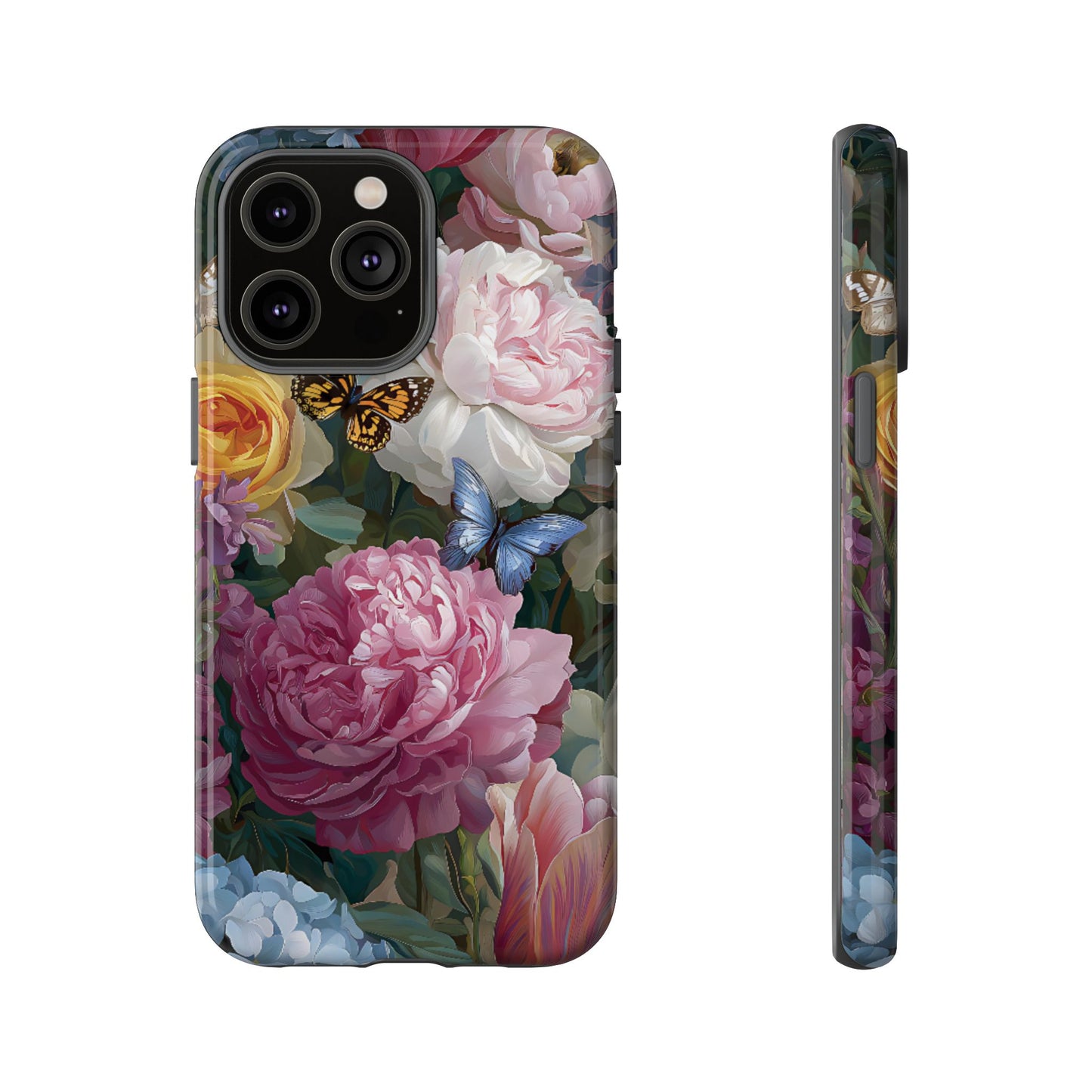 Vintage Peony & Butterfly Tough Floral Phone Case – Protective Slim Cover - [HaveITcased]