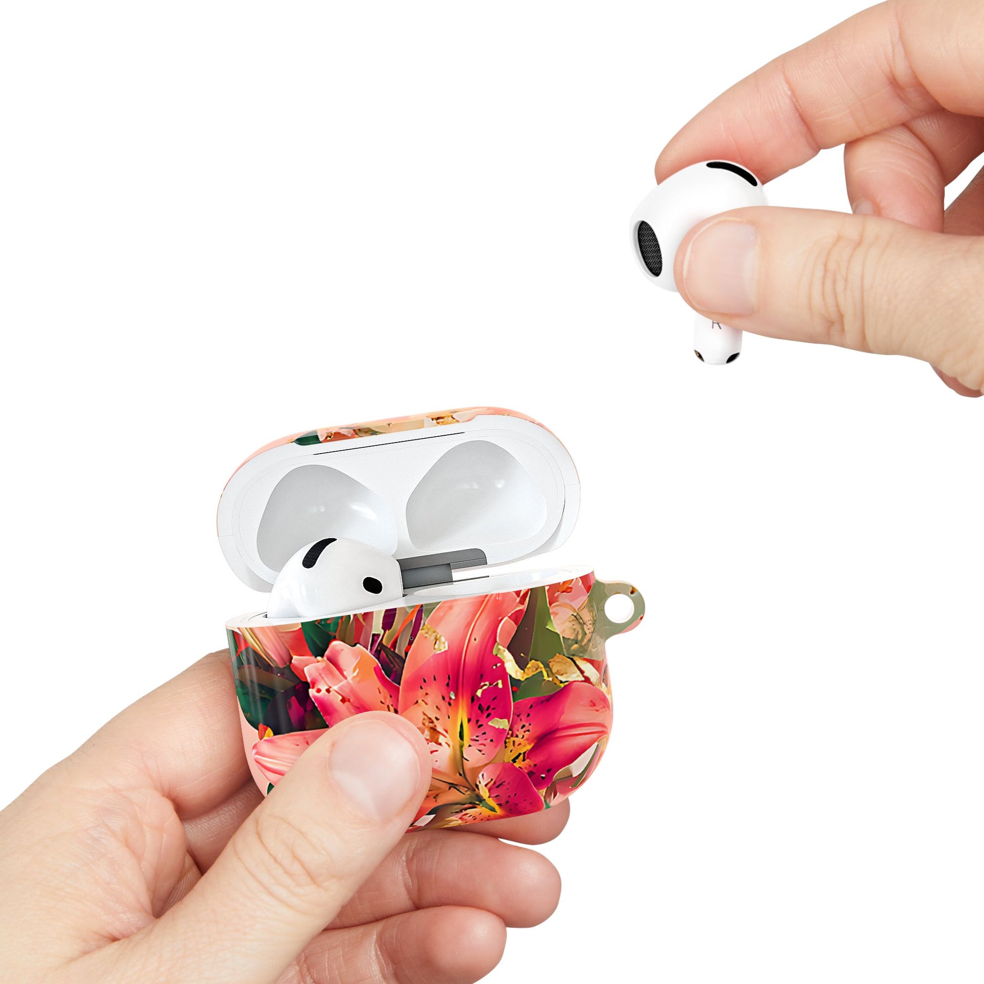 Elegant Pink Lily Print Floral AirPod Case - [HaveITcased]