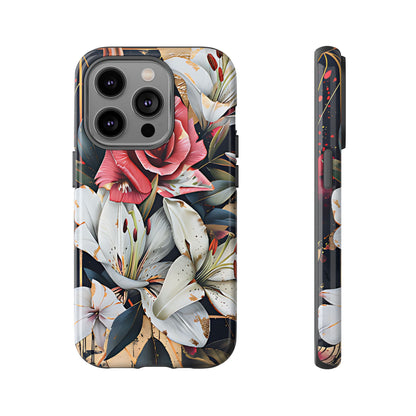 Elegant Floral Design For Phone Case with Red Rose & White Lily Pattern - [HaveITcased]