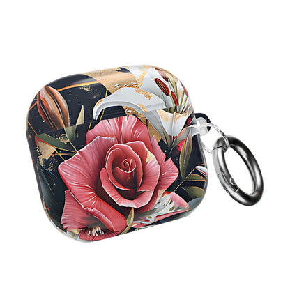 Elegant Floral Design For AirPod Case with Red Rose & White Lily Pattern - [HaveITcased]