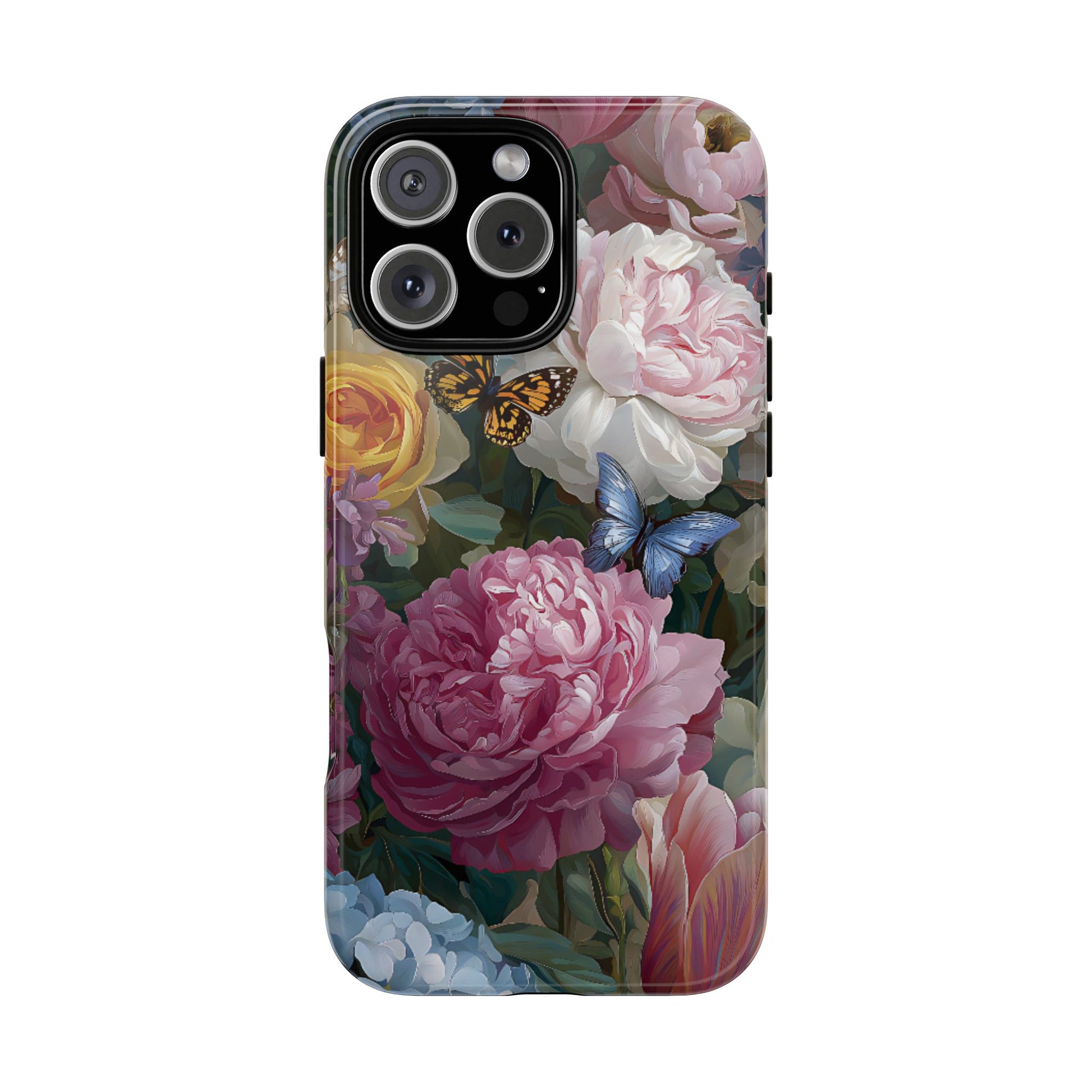 Vintage Peony & Butterfly Tough Floral Phone Case – Protective Slim Cover - [HaveITcased]