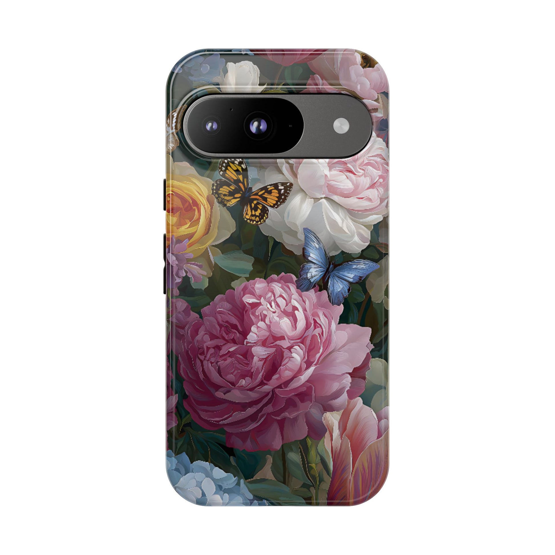 Vintage Peony & Butterfly Tough Floral Phone Case – Protective Slim Cover - [HaveITcased]