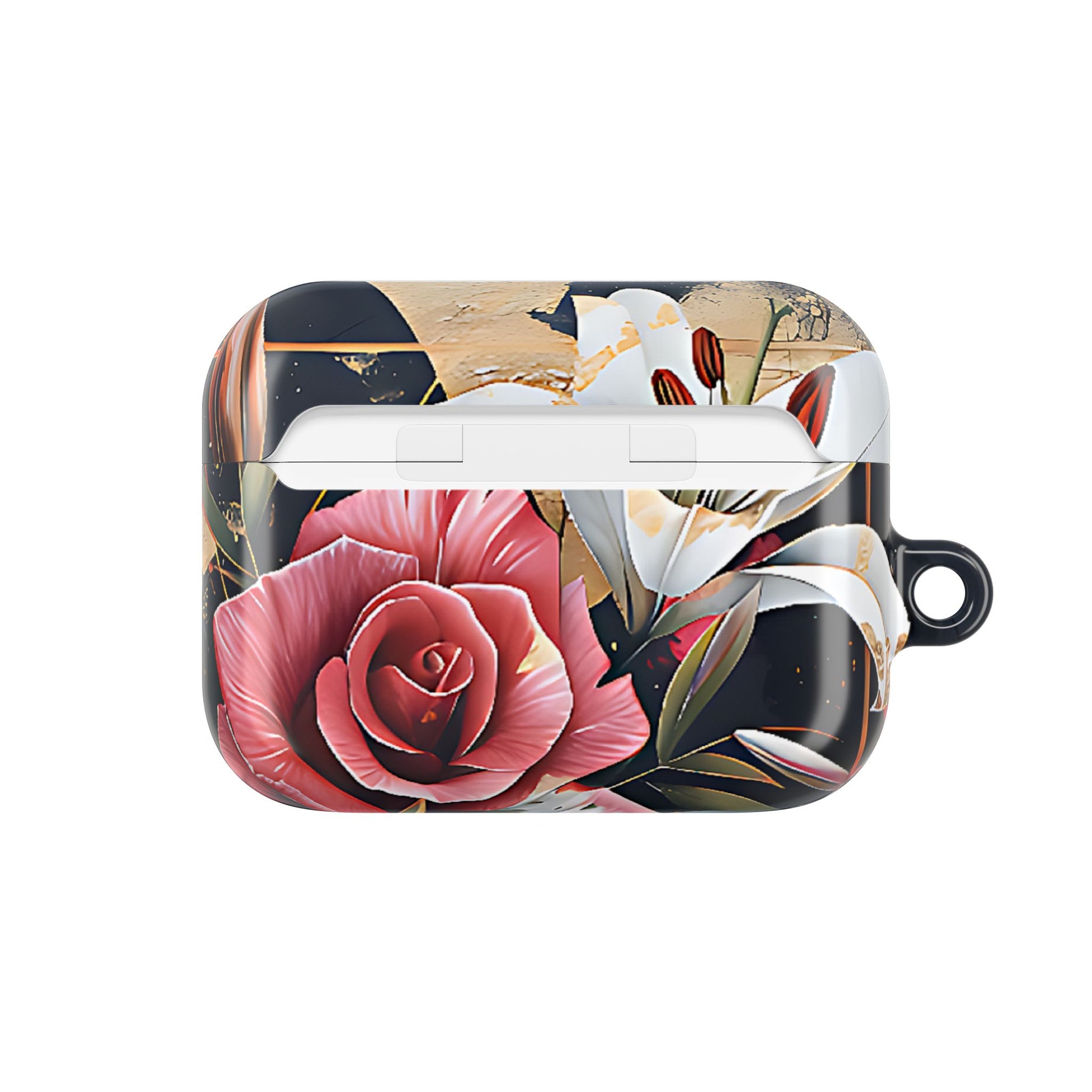 Elegant Floral Design For AirPod Case with Red Rose & White Lily Pattern - [HaveITcased]