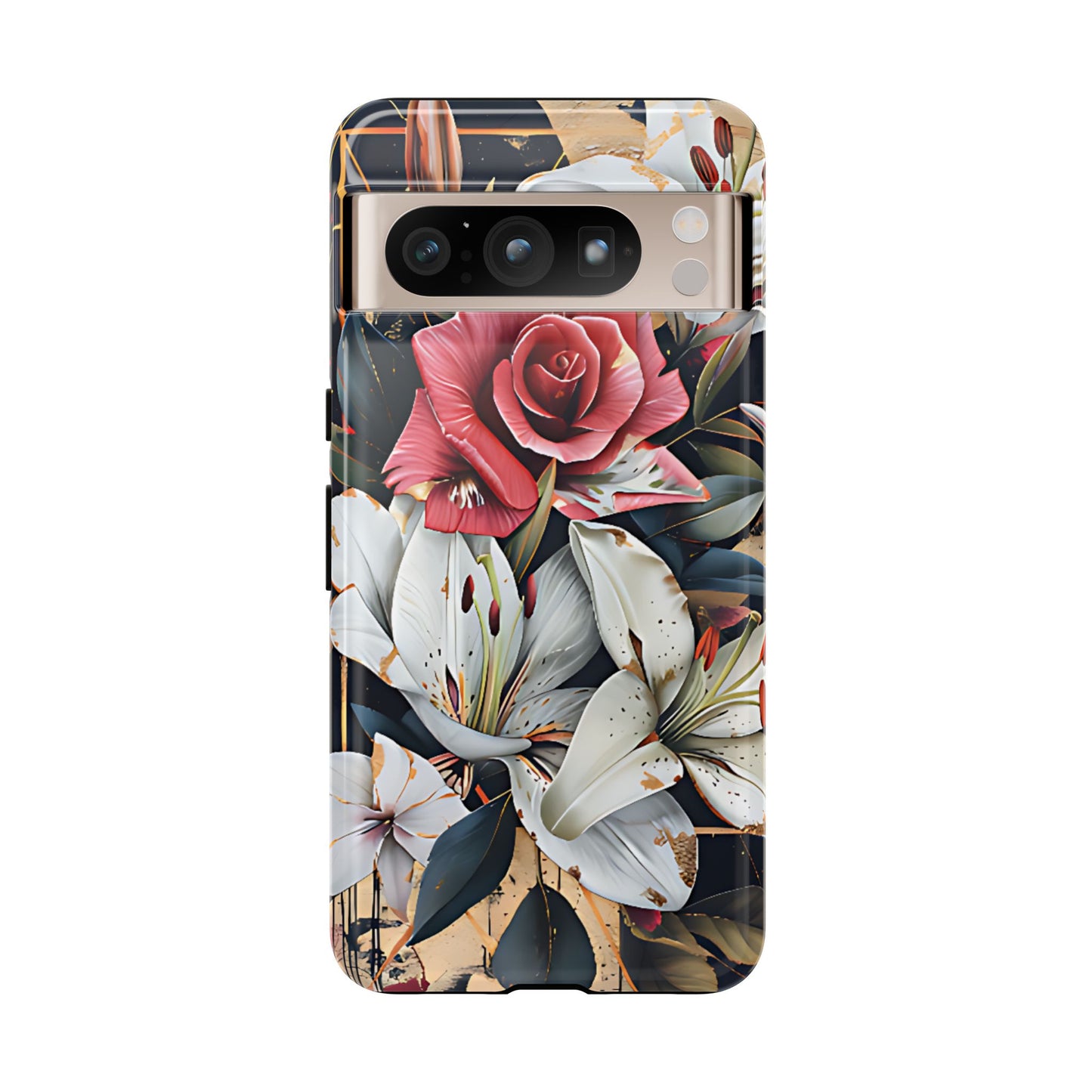 Elegant Floral Design For Phone Case with Red Rose & White Lily Pattern - [HaveITcased]