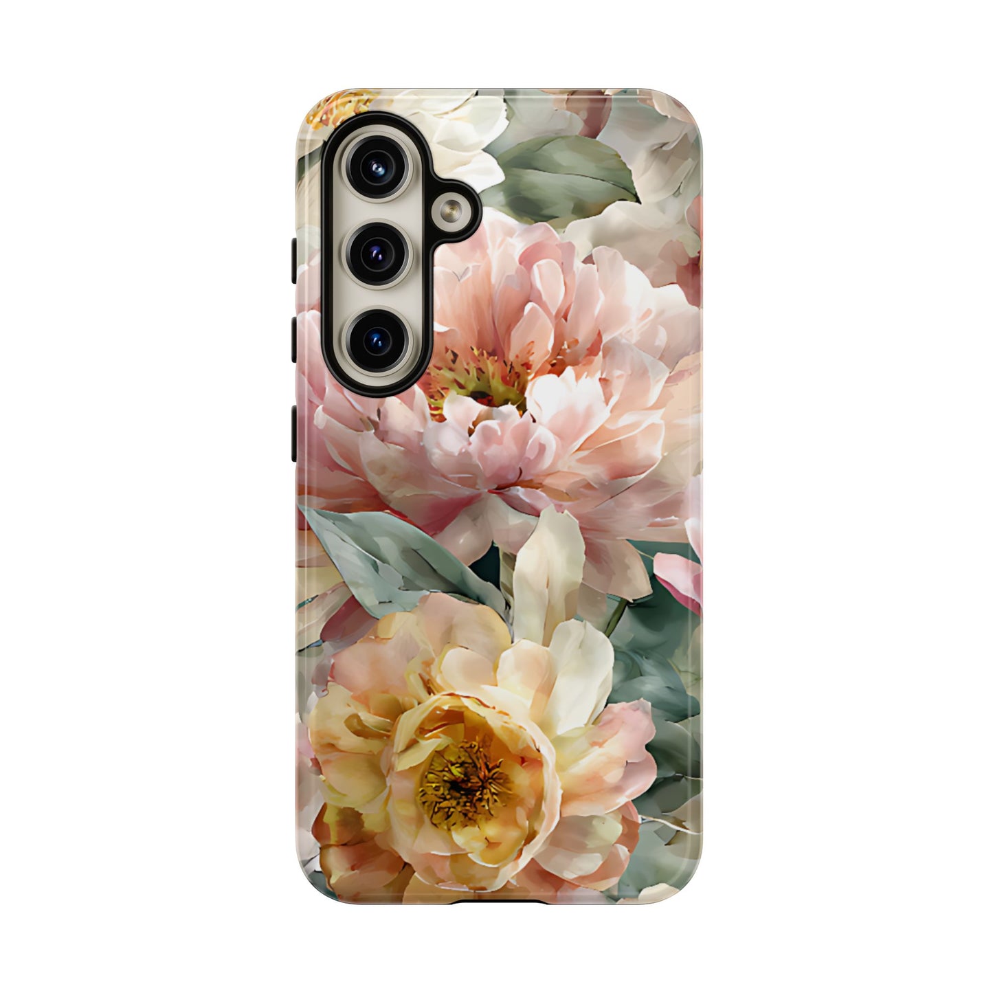 Peony Blossom Floral Phone Tough Case for iPhone, Samsung – Elegant Protective Cover with Pastel Flower - [HaveITcased]
