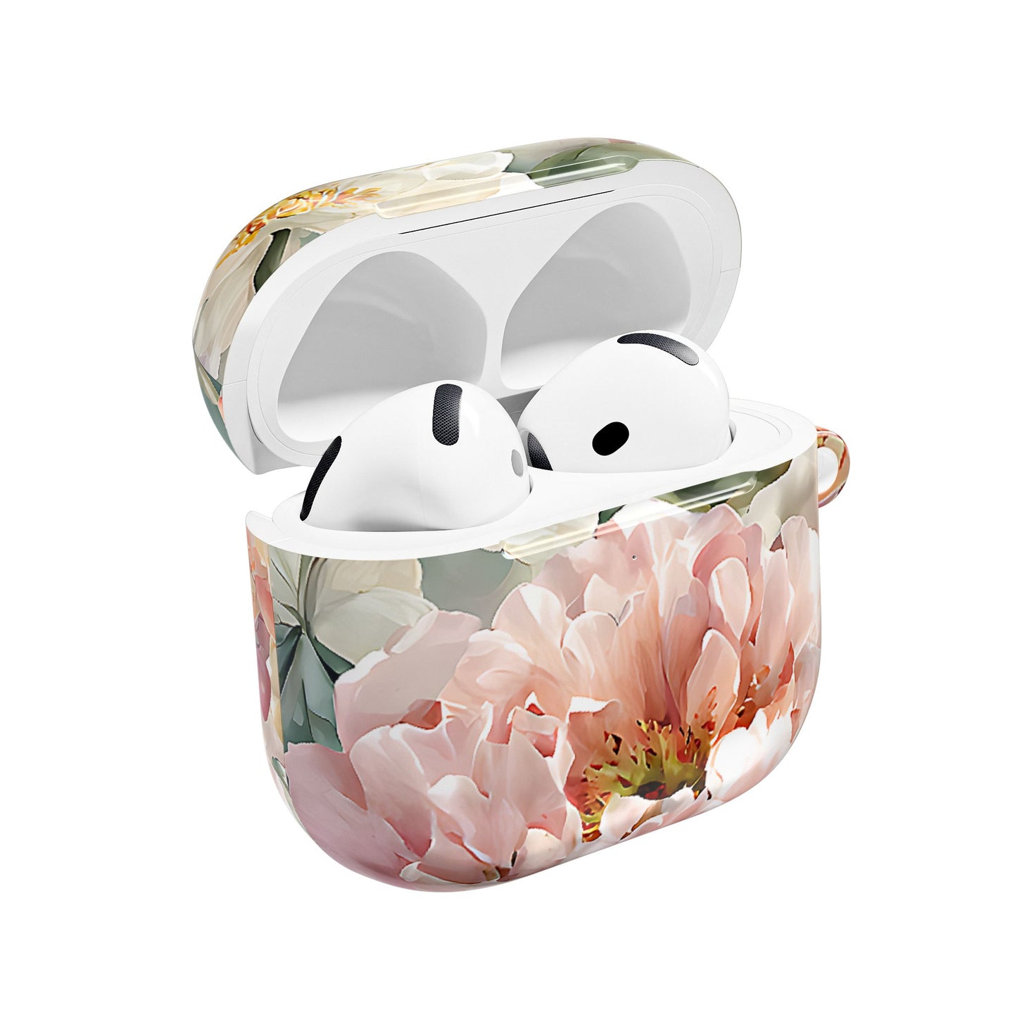 Peony Blossom Floral AirPod Case – Elegant Protective Cover with Pastel Flower - [HaveITcased]