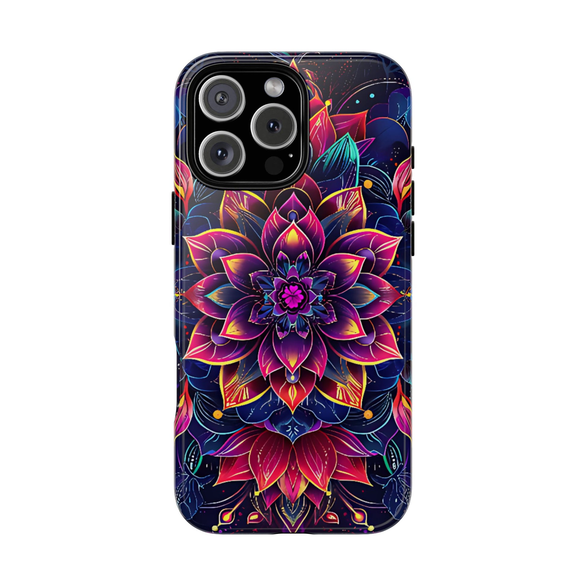 Luminous Lotus Bloom Floral Mandala Pattern Tough Phone Case Cover - [HaveITcased]