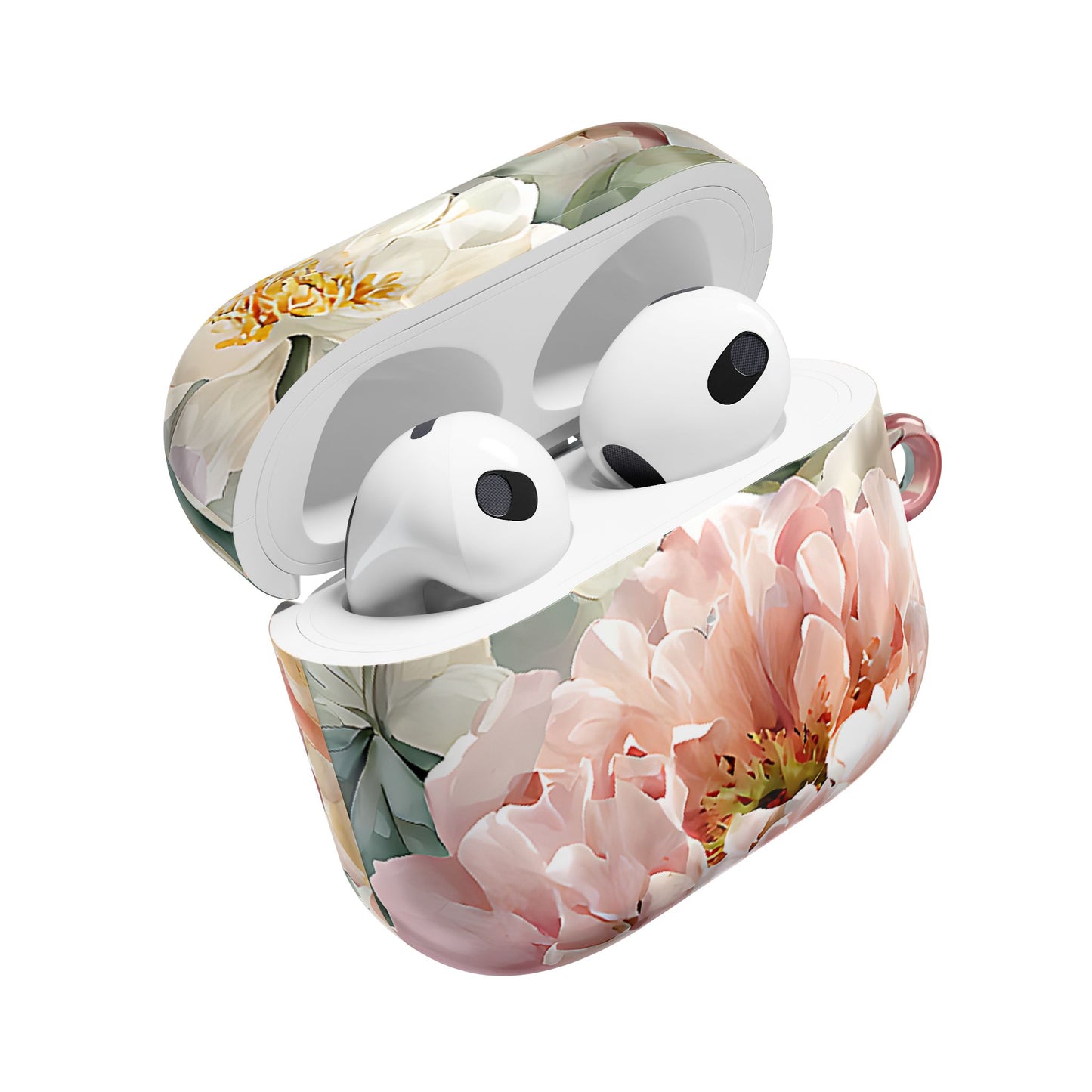 Peony Blossom Floral AirPod Case – Elegant Protective Cover with Pastel Flower - [HaveITcased]