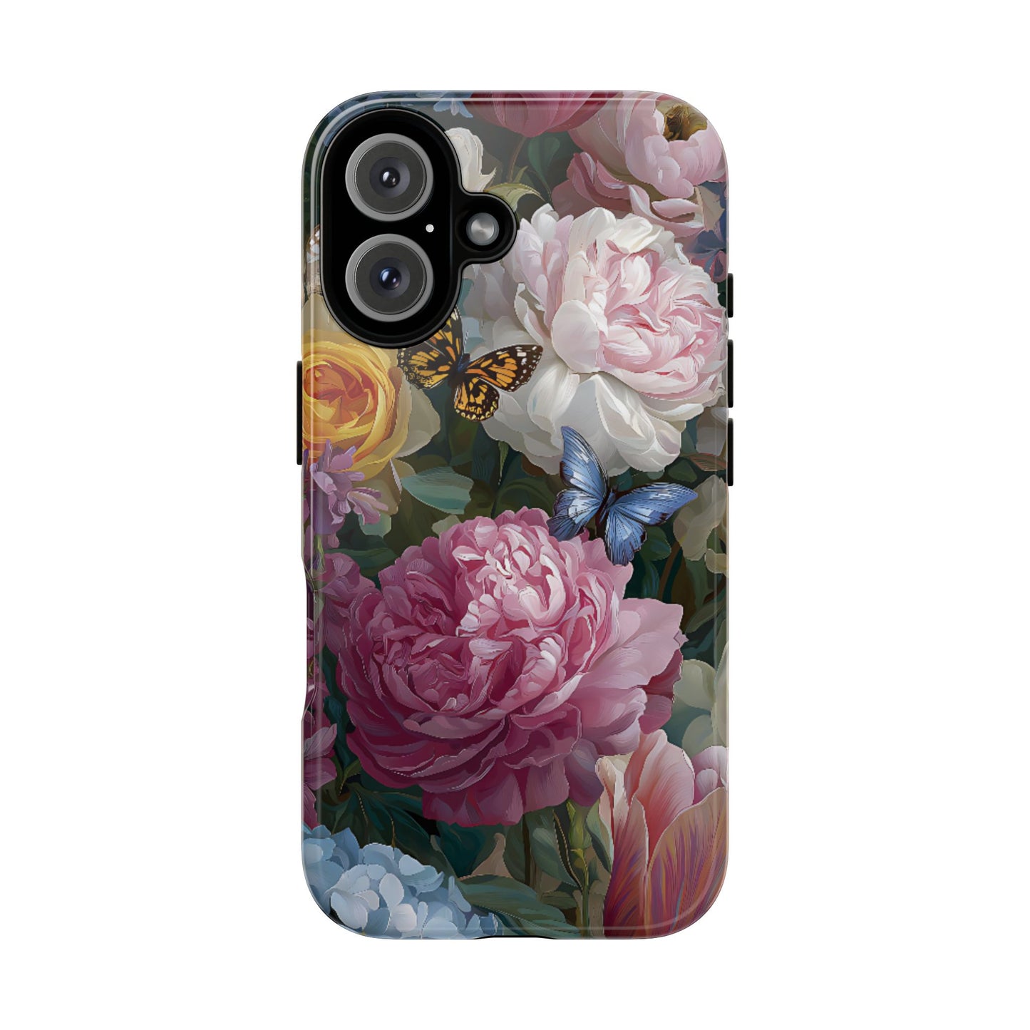 Vintage Peony & Butterfly Tough Floral Phone Case – Protective Slim Cover - [HaveITcased]