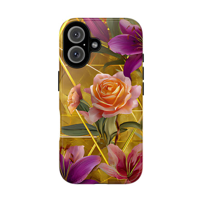 Golden Bloom Elegance Tough Floral Case - [HaveITcased]
