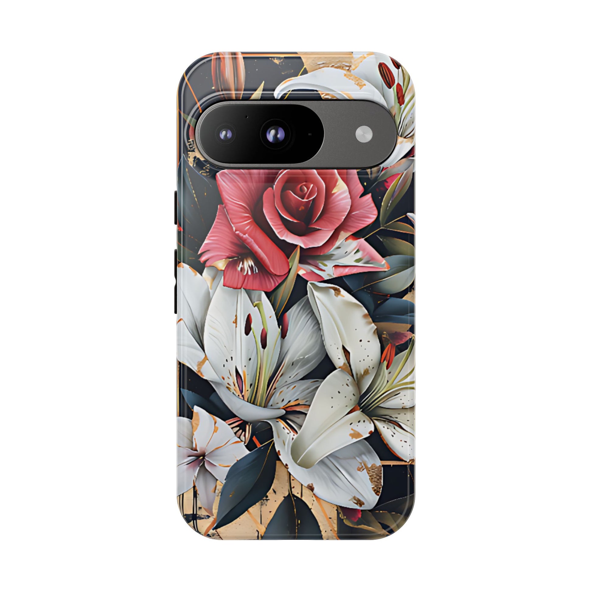 Elegant Floral Design For Phone Case with Red Rose & White Lily Pattern - [HaveITcased]