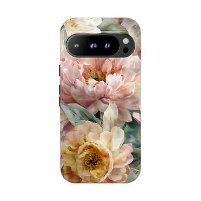 Peony Blossom Floral Phone Tough Case for iPhone, Samsung – Elegant Protective Cover with Pastel Flower - [HaveITcased]