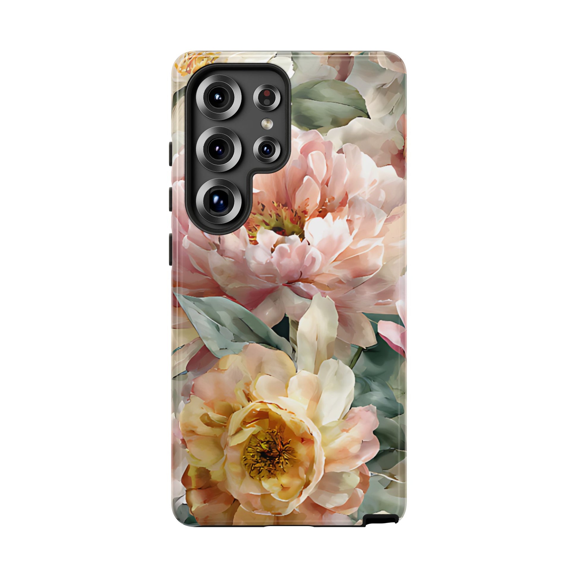 Peony Blossom Floral Phone Tough Case for iPhone, Samsung – Elegant Protective Cover with Pastel Flower - [HaveITcased]