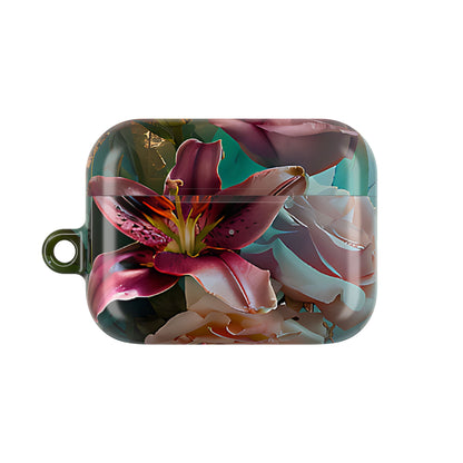 Pink Lily & Rose Design Floral AirPod Case - [HaveITcased]
