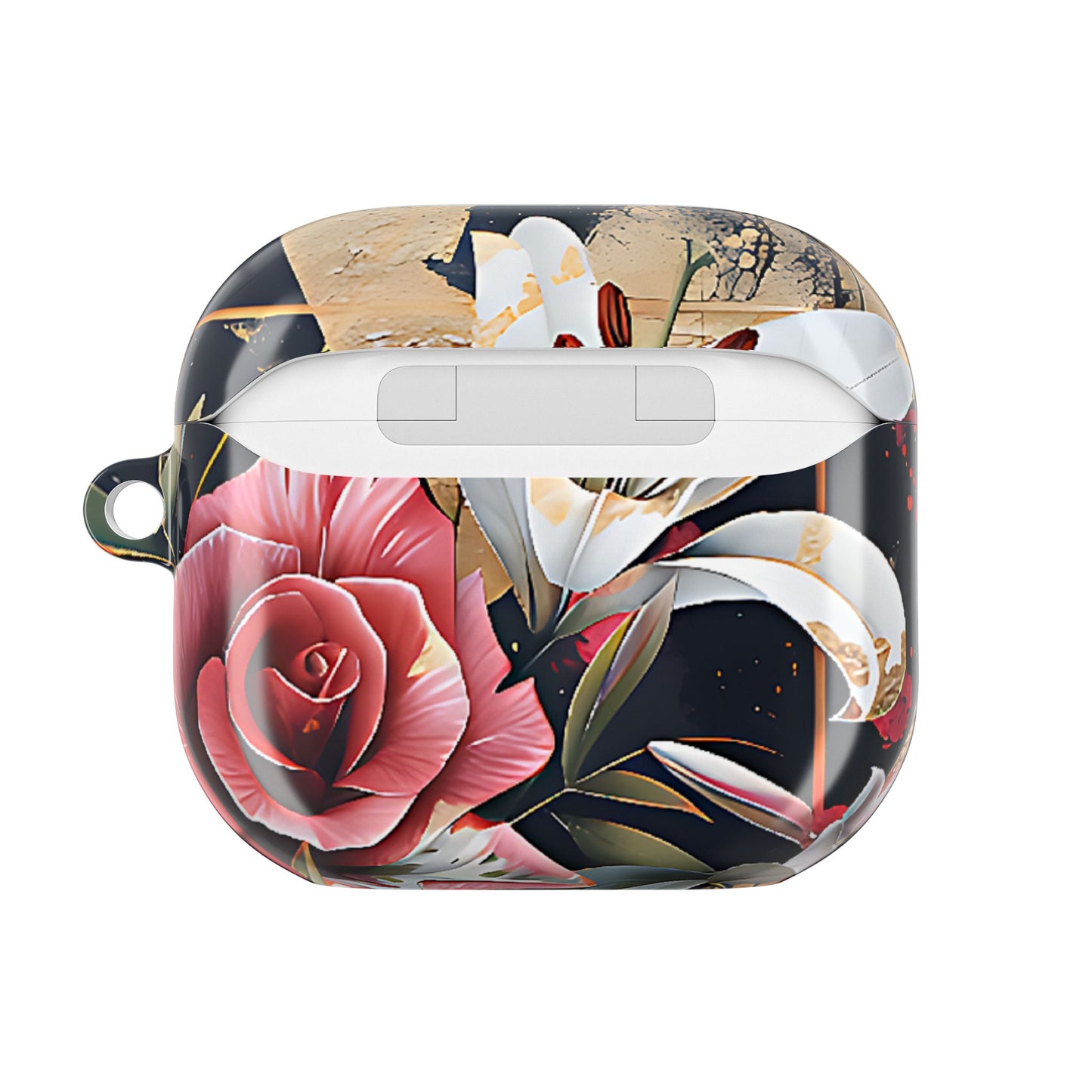 Elegant Floral Design For AirPod Case with Red Rose & White Lily Pattern - [HaveITcased]