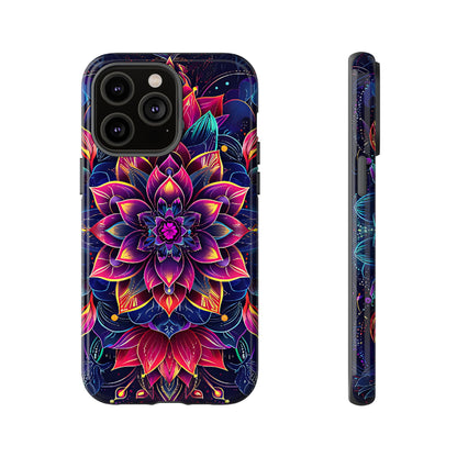 Luminous Lotus Bloom Floral Mandala Pattern Tough Phone Case Cover - [HaveITcased]