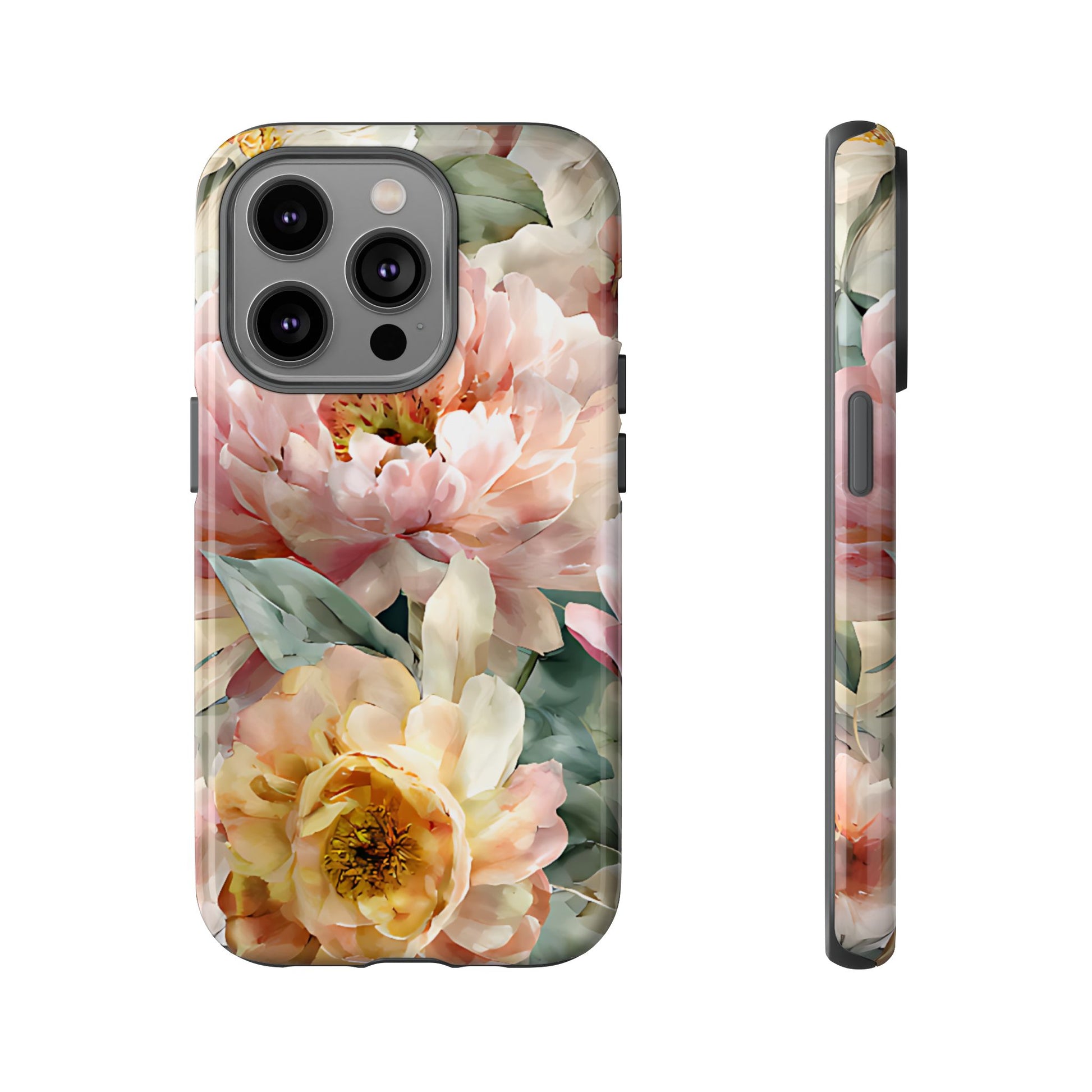 Peony Blossom Floral Phone Tough Case for iPhone, Samsung – Elegant Protective Cover with Pastel Flower - [HaveITcased]