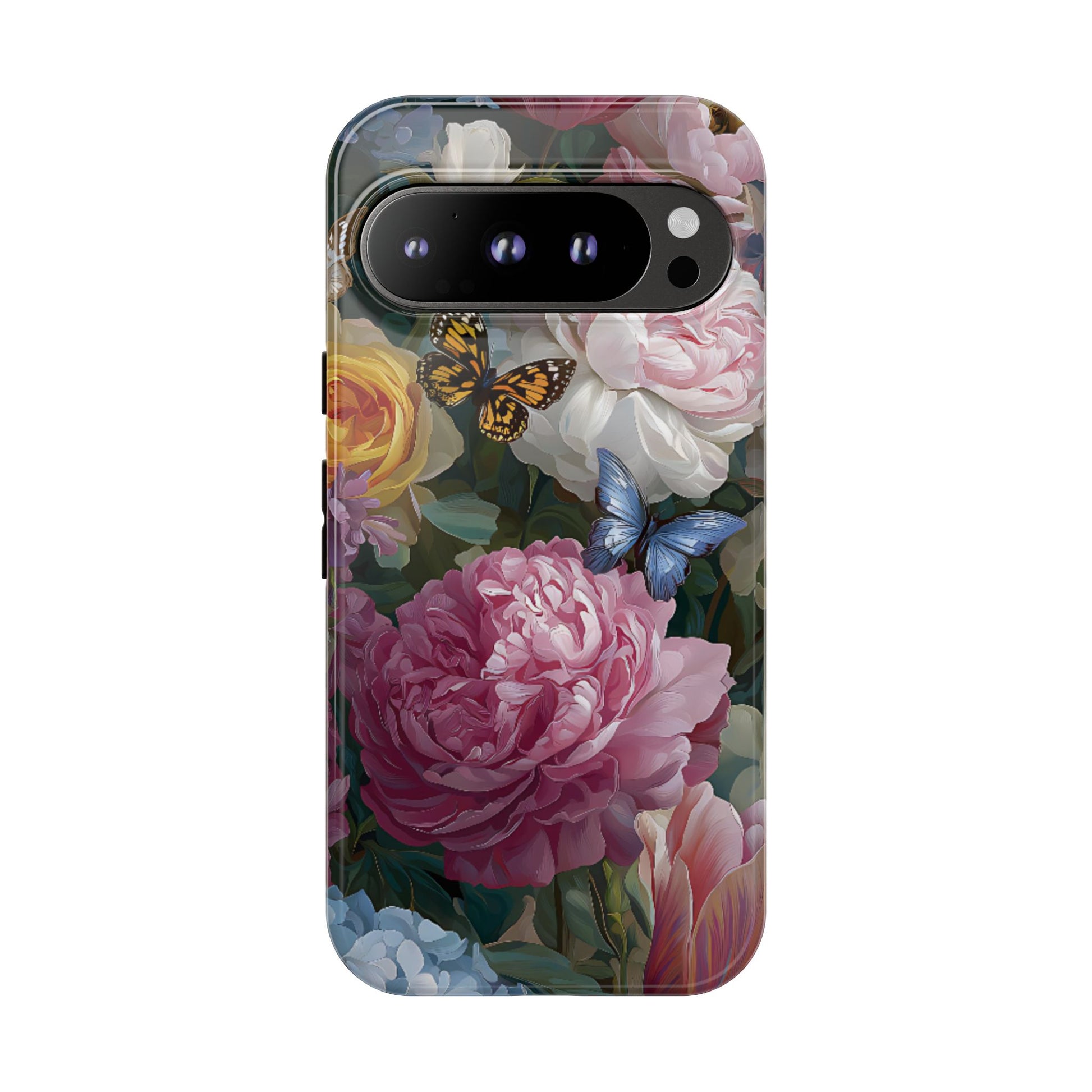 Vintage Peony & Butterfly Tough Floral Phone Case – Protective Slim Cover - [HaveITcased]