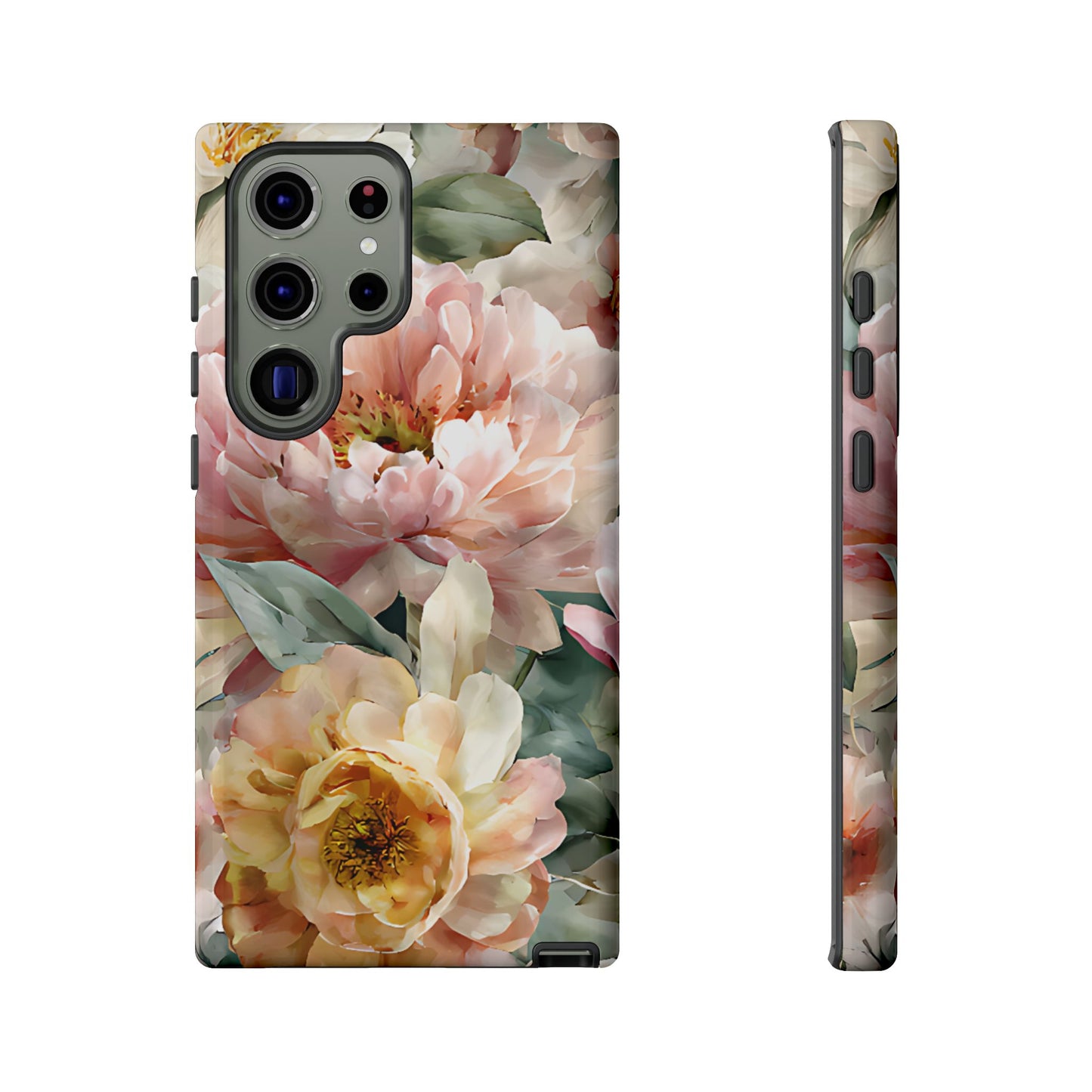 Peony Blossom Floral Phone Tough Case for iPhone, Samsung – Elegant Protective Cover with Pastel Flower - [HaveITcased]