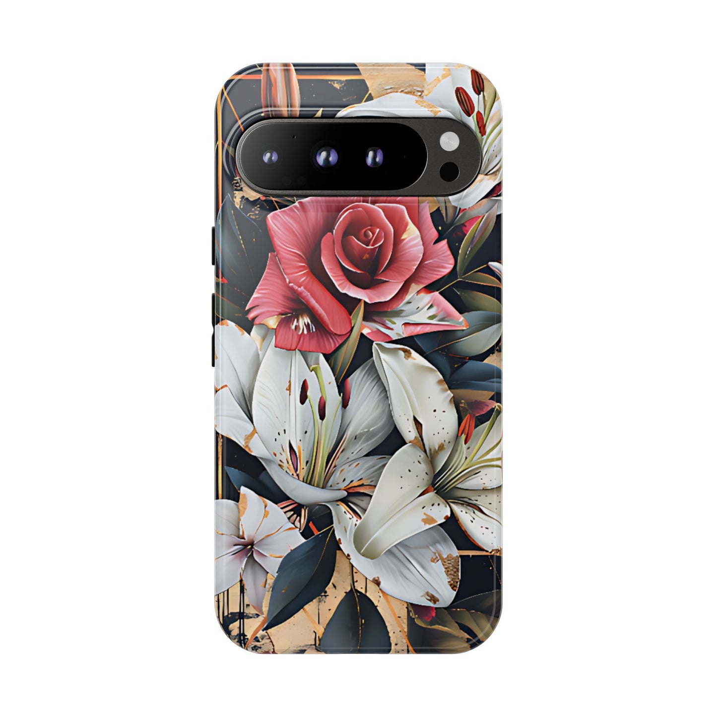 Elegant Floral Design For Phone Case with Red Rose & White Lily Pattern - [HaveITcased]