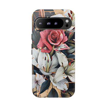 Elegant Floral Design For Phone Case with Red Rose & White Lily Pattern - [HaveITcased]
