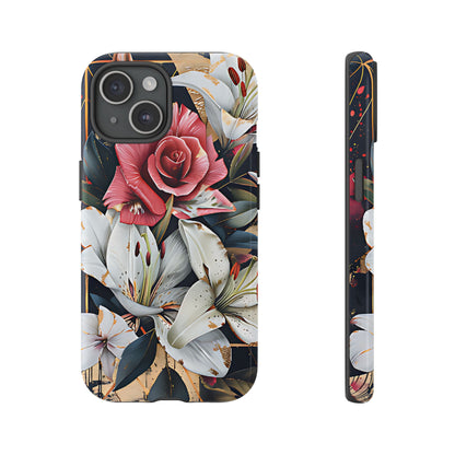 Elegant Floral Design For Phone Case with Red Rose & White Lily Pattern - [HaveITcased]