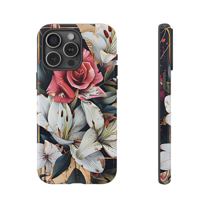 Elegant Floral Design For Phone Case with Red Rose & White Lily Pattern - [HaveITcased]
