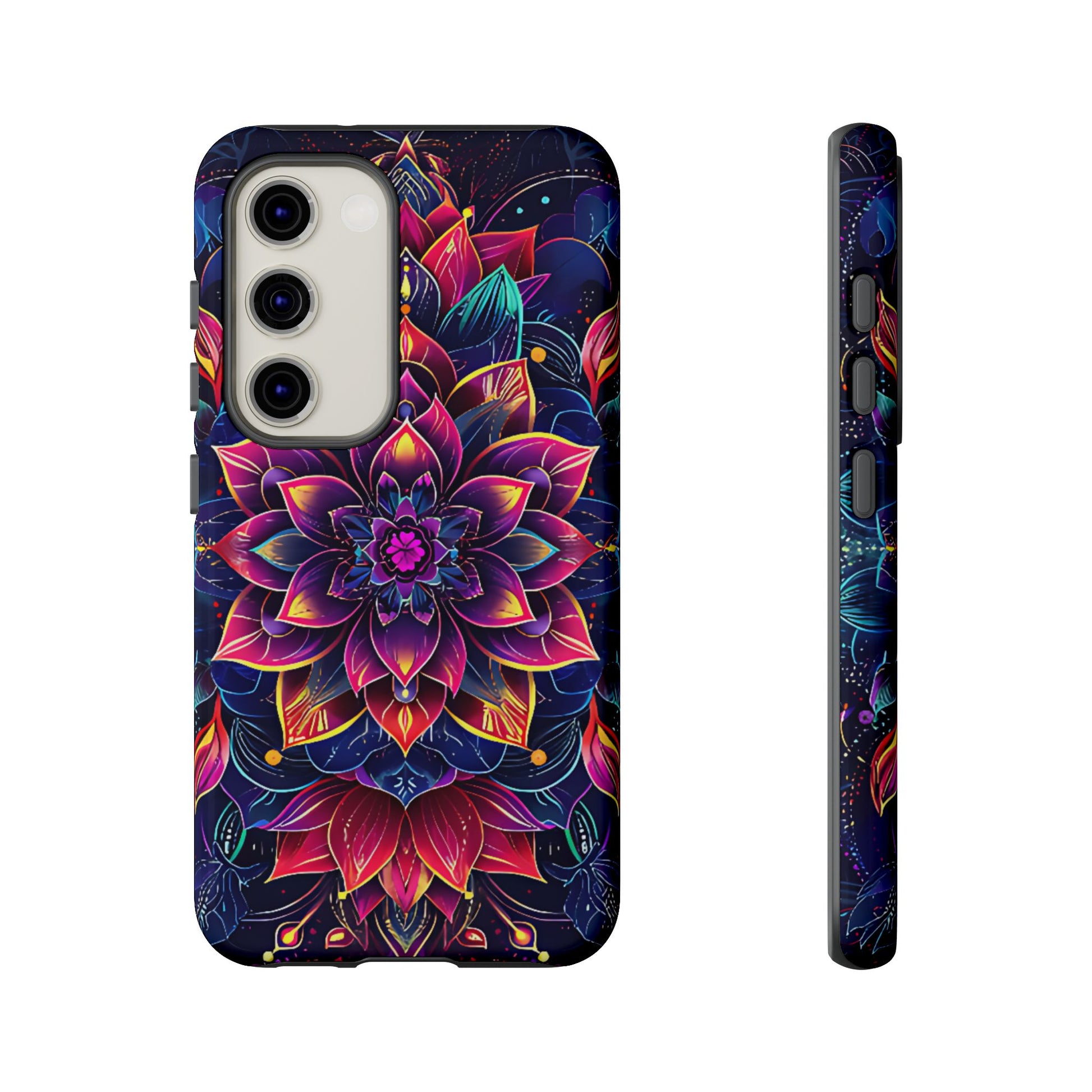 Luminous Lotus Bloom Floral Mandala Pattern Tough Phone Case Cover - [HaveITcased]