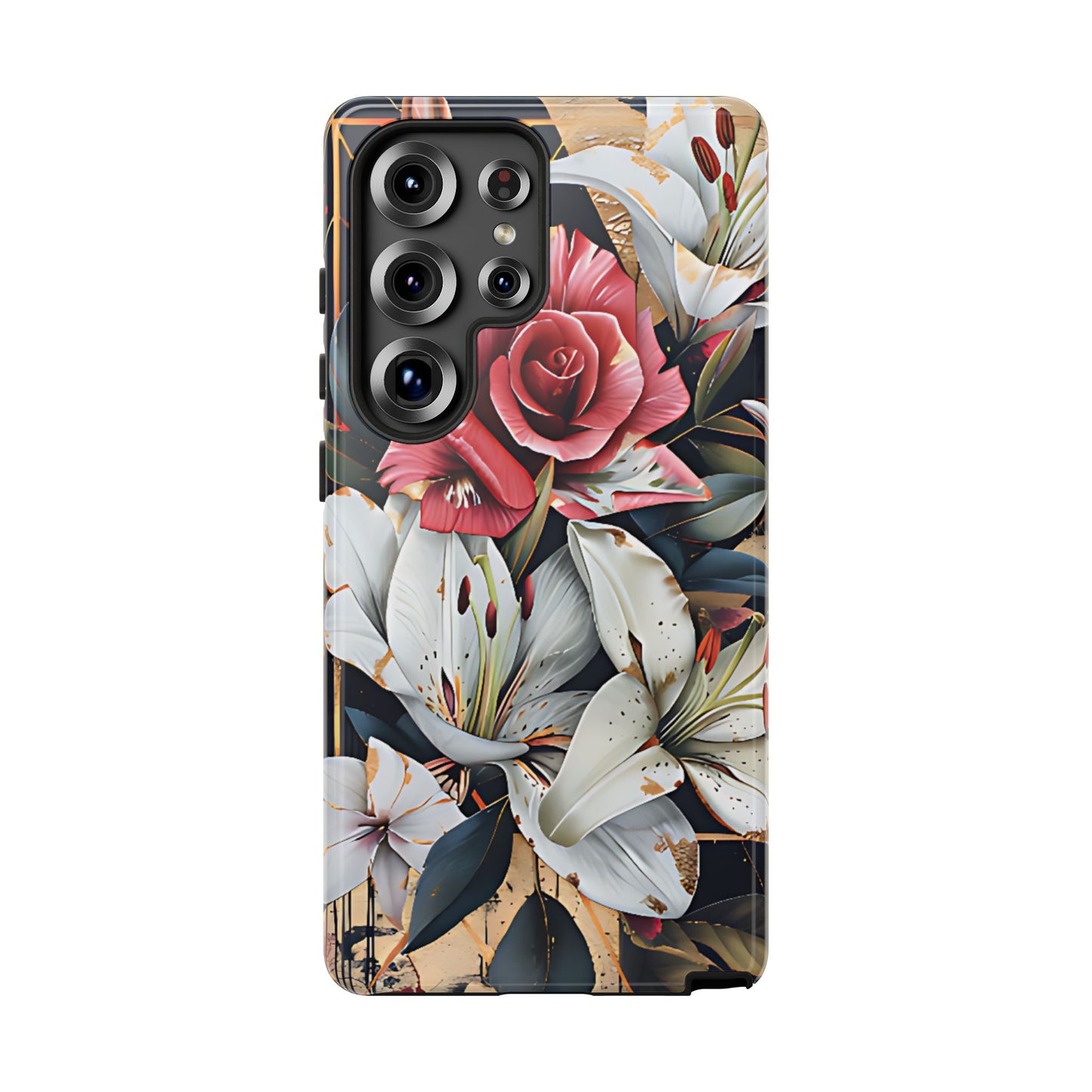 Elegant Floral Design For Phone Case with Red Rose & White Lily Pattern - [HaveITcased]
