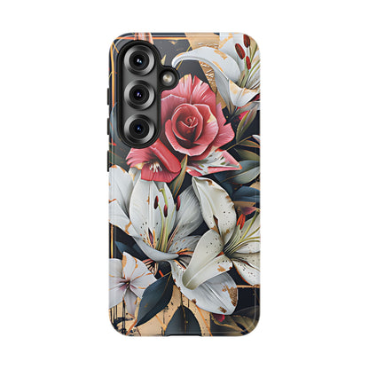 Elegant Floral Design For Phone Case with Red Rose & White Lily Pattern - [HaveITcased]