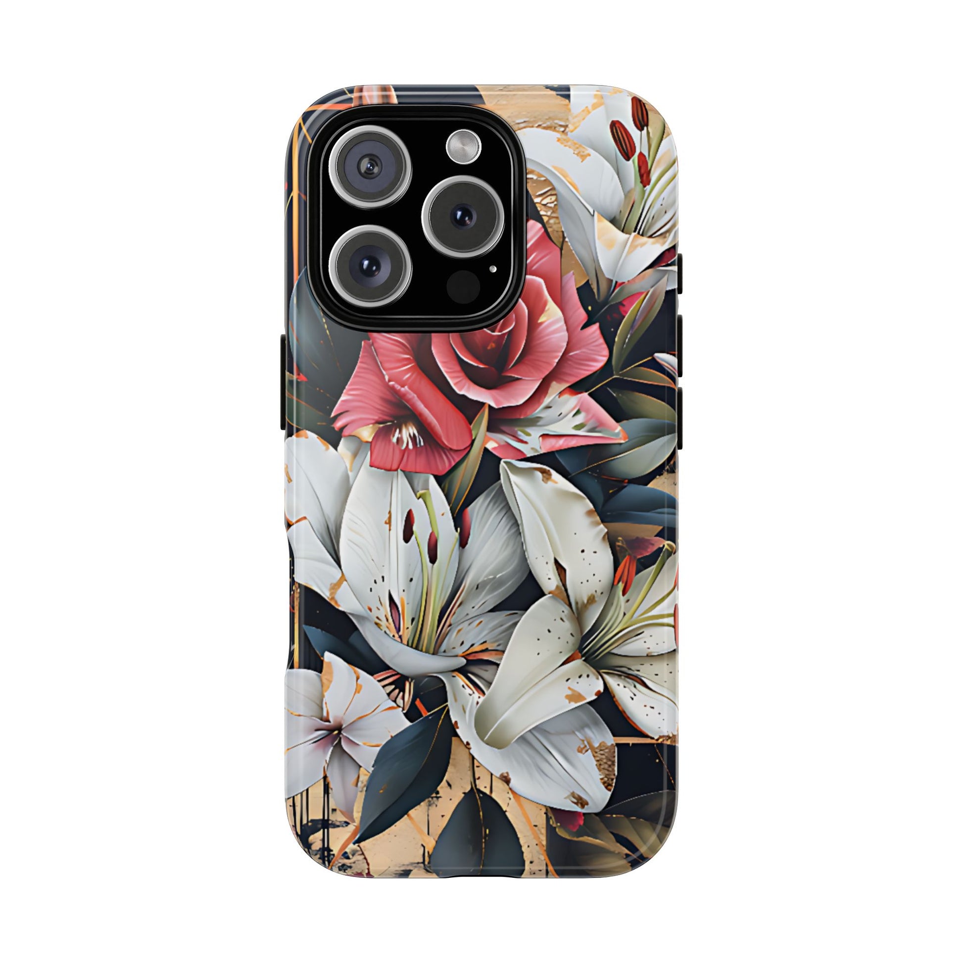 Elegant Floral Design For Phone Case with Red Rose & White Lily Pattern - [HaveITcased]