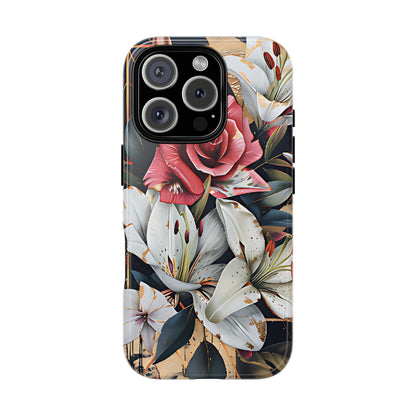 Elegant Floral Design For Phone Case with Red Rose & White Lily Pattern - [HaveITcased]
