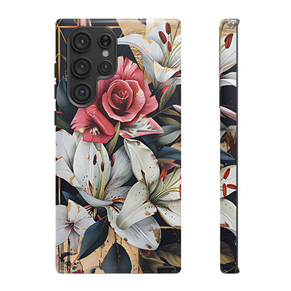 Elegant Floral Design For Phone Case with Red Rose & White Lily Pattern - [HaveITcased]
