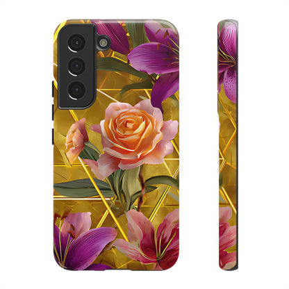 Golden Bloom Elegance Tough Floral Case - [HaveITcased]