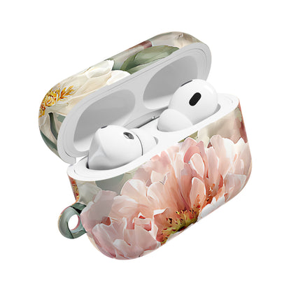 Peony Blossom Floral AirPod Case – Elegant Protective Cover with Pastel Flower - [HaveITcased]