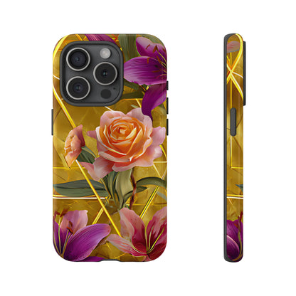 Golden Bloom Elegance Tough Floral Case - [HaveITcased]