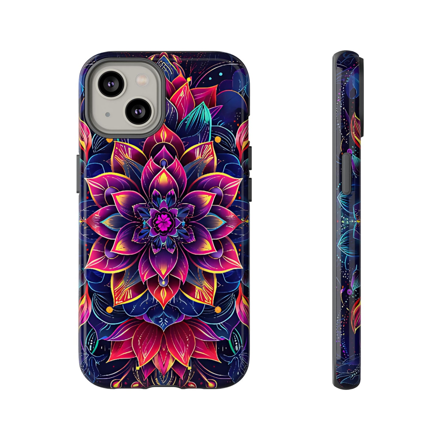 Luminous Lotus Bloom Floral Mandala Pattern Tough Phone Case Cover - [HaveITcased]